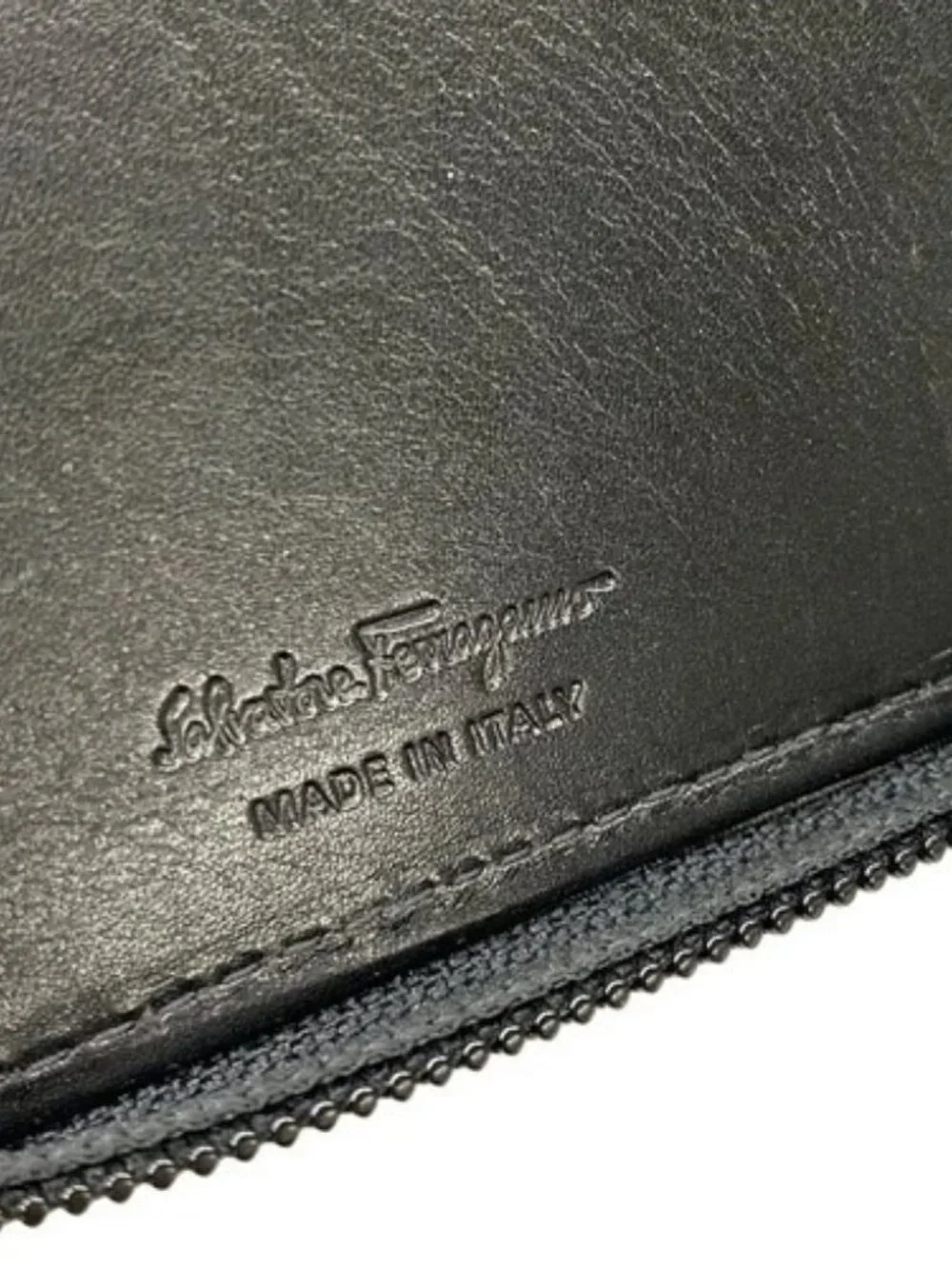 Salvatore Ferragamo Gancini Black Leather Accessory Case